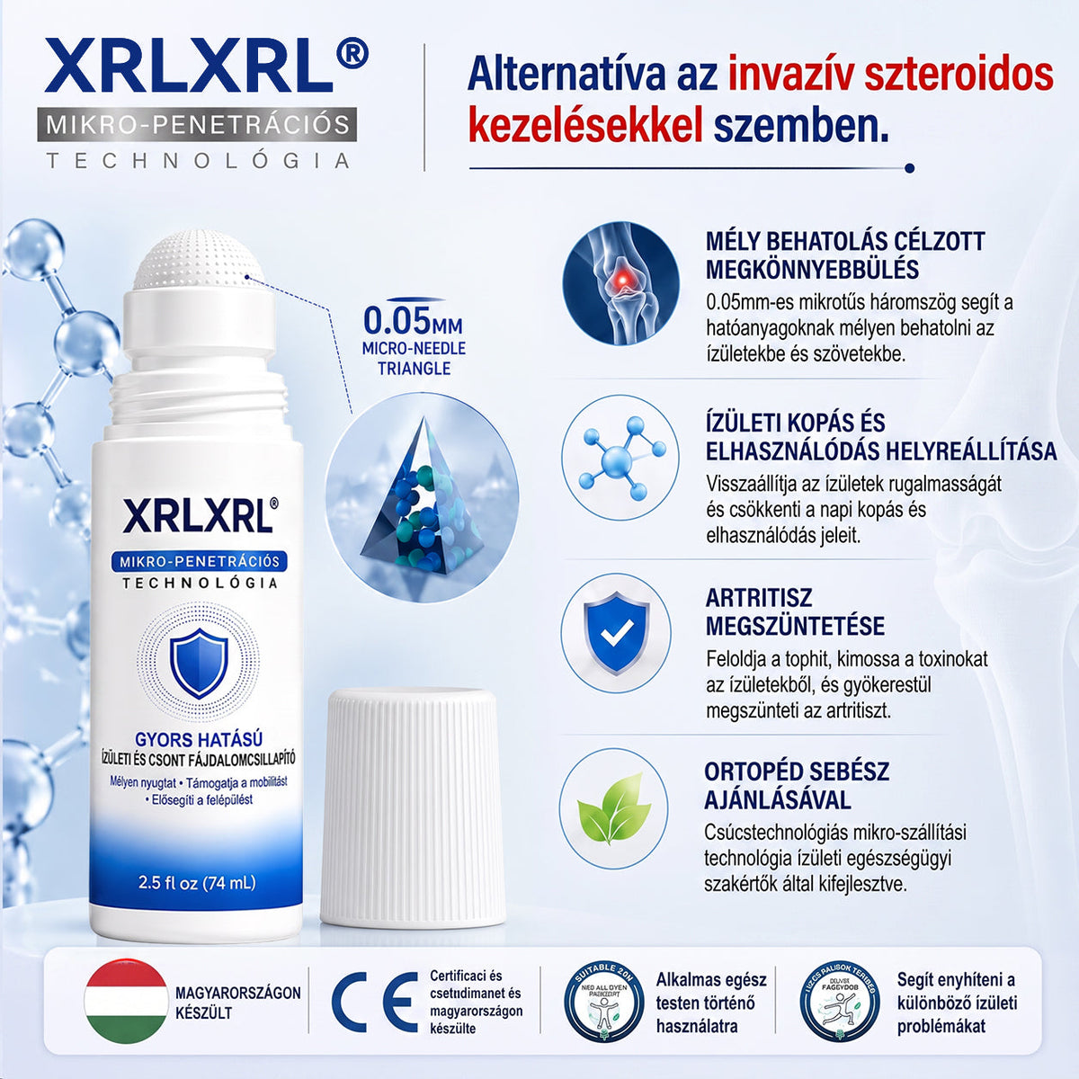𝐎𝐫𝐯𝐨𝐬𝐢 𝐬𝐳𝐚𝐤𝐞́𝐫𝐭𝐨̋𝐤 𝐚́𝐥𝐭𝐚𝐥 𝐤𝐢𝐟𝐞𝐣𝐥𝐞𝐬𝐳𝐭𝐯𝐞👨‍⚕️| 𝑿𝑹𝑳𝑿𝑹𝑳® 0,05 mm-es mikrotűs csont- és ízületregeneráló roll-on